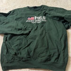 Vintage Polo Jeans Co Ralph Lauren Green Crewneck Sweatshirt Men’s XXL